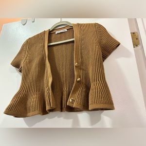 Alexander Wang size S crop brown knit top